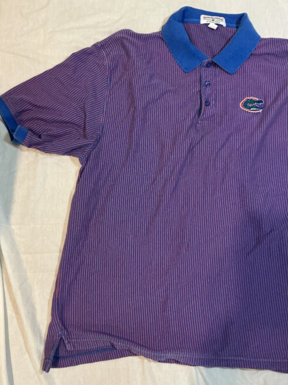 Boca Classics/Polo Shirt/Mens 2X/Blue Orange Florida Gators Striped NCAA Golf - Picture 5 of 7